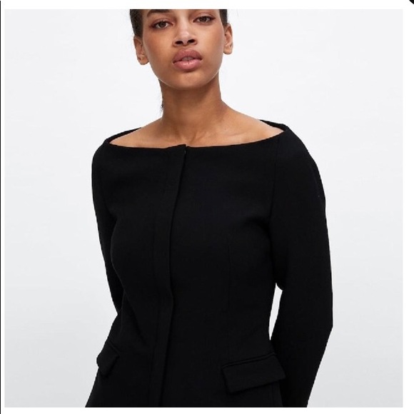 zara boat neck blazer